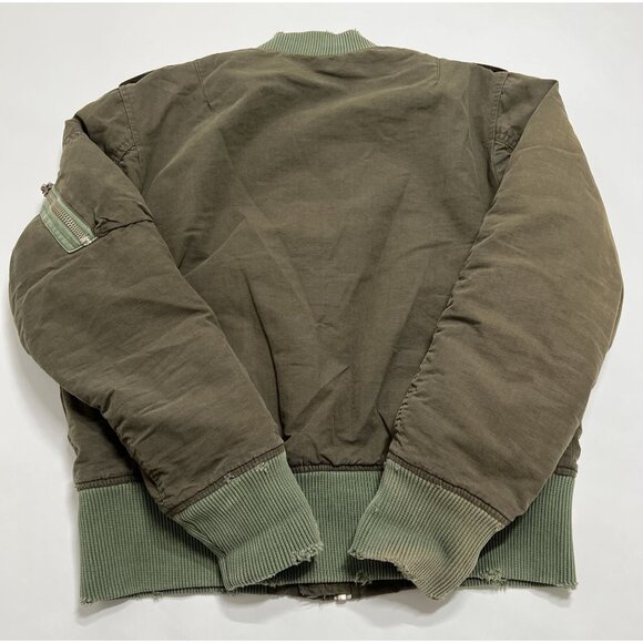 Army Military Bomber Jacket in Green - Picture 3 of 3